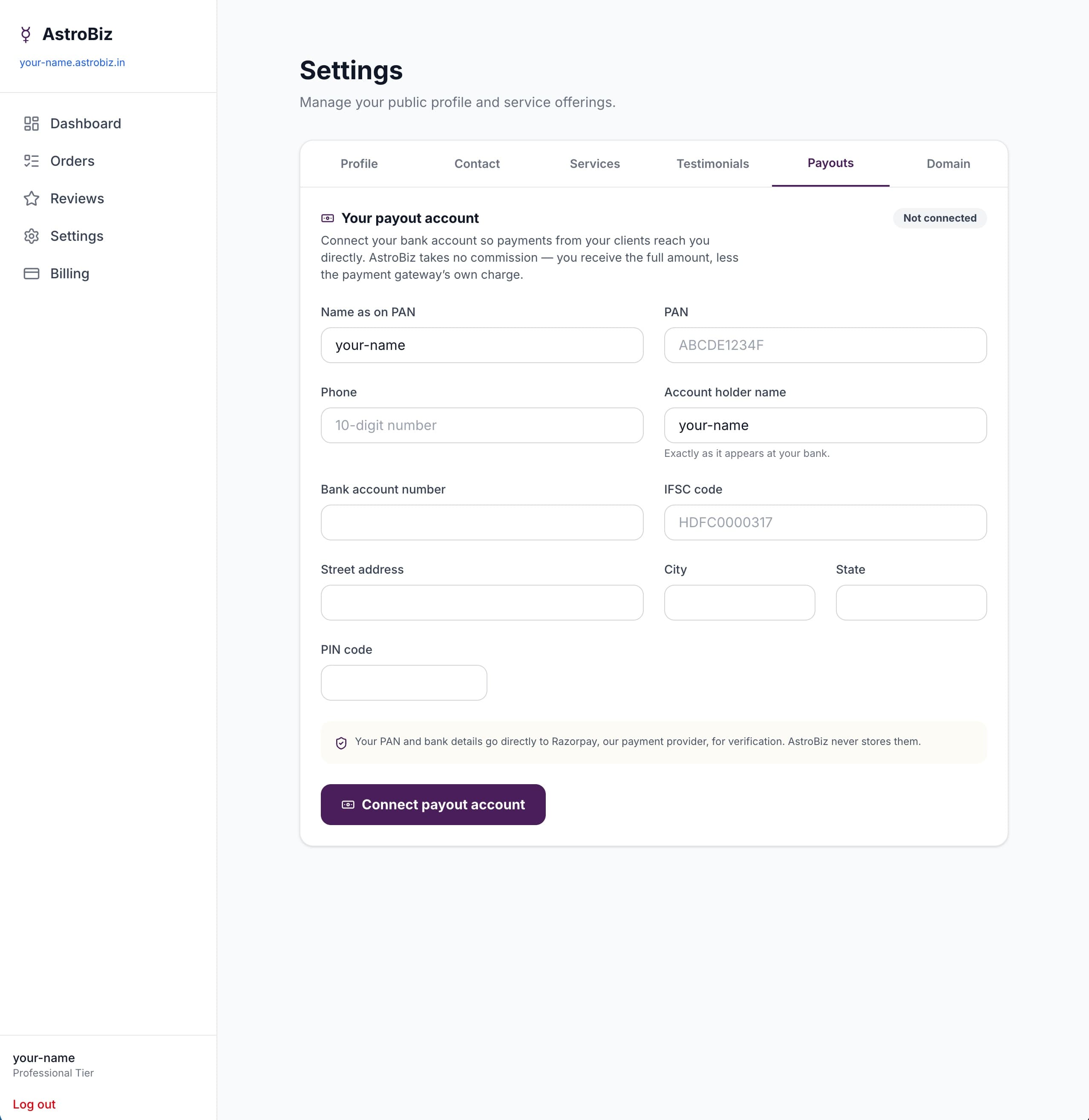 Payments straight to your bank — no commission